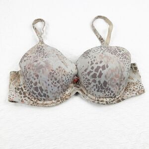 BUY 1 GET 1 FREE SOMA 34d embraceable full coverage animal print soft bra gray t